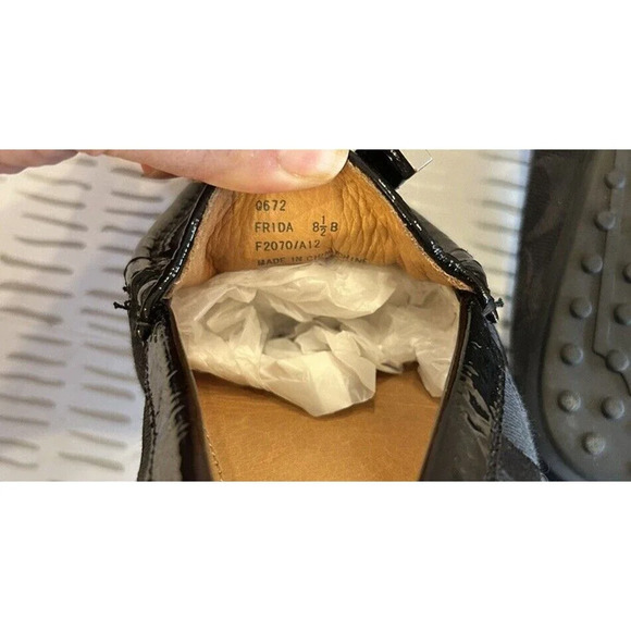 COACH Frida Black Signature Logo Canvas Loafer Size US 8.5 With Bow Detail - Picture 11 of 11